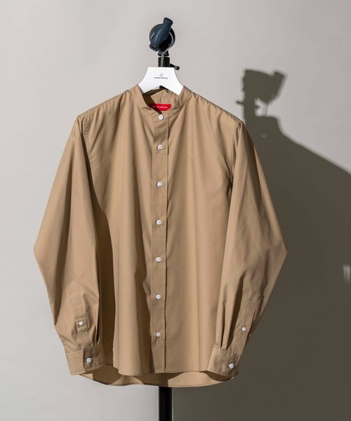 MAISON SPECIAL(メゾンスペシャル)の「【WEB限定】テックブロードスタンドカラーシャツ 【MAISON SPECIAL/メゾンスペシャル】(シャツ/ブラウス・メンズ・ダークブラウン/ベージュ/オフホワイト/カーキ/パープル/イエロー/ブラック/ネイビー/グリーン/バーガンディー/オリーブ/ブルー・44/46/48)」の5枚目の写真