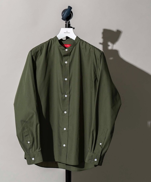 MAISON SPECIAL(メゾンスペシャル)の「【WEB限定】テックブロードスタンドカラーシャツ 【MAISON SPECIAL/メゾンスペシャル】(シャツ/ブラウス・メンズ・ダークブラウン/ベージュ/オフホワイト/カーキ/パープル/イエロー/ブラック/ネイビー/グリーン/バーガンディー/オリーブ/ブルー・44/46/48)」の6枚目の写真