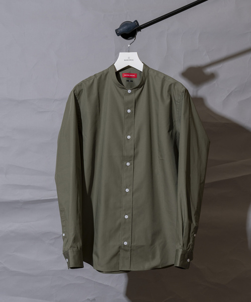MAISON SPECIAL(メゾンスペシャル)の「【WEB限定】テックブロードスタンドカラーシャツ 【MAISON SPECIAL/メゾンスペシャル】(シャツ/ブラウス・メンズ・ダークブラウン/ベージュ/オフホワイト/カーキ/パープル/イエロー/ブラック/ネイビー/グリーン/バーガンディー/オリーブ/ブルー・44/46/48)」の7枚目の写真
