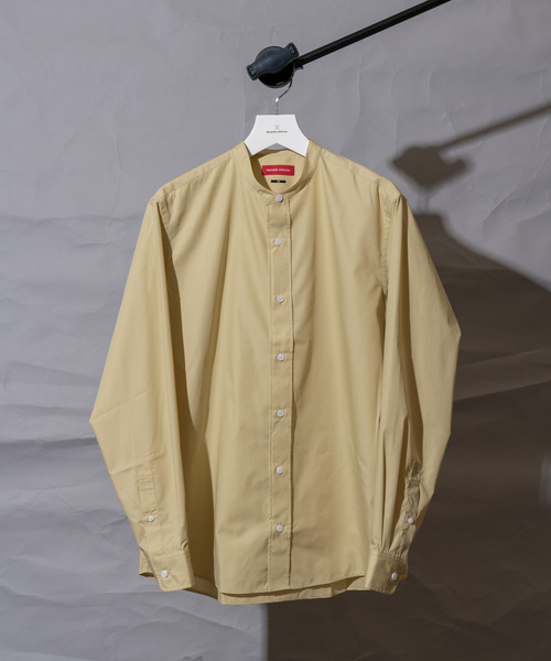 MAISON SPECIAL(メゾンスペシャル)の「【WEB限定】テックブロードスタンドカラーシャツ 【MAISON SPECIAL/メゾンスペシャル】(シャツ/ブラウス・メンズ・ダークブラウン/ベージュ/オフホワイト/カーキ/パープル/イエロー/ブラック/ネイビー/グリーン/バーガンディー/オリーブ/ブルー・44/46/48)」の11枚目の写真
