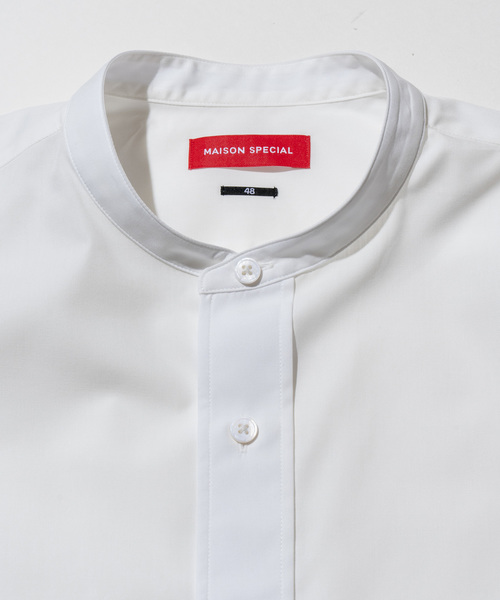 MAISON SPECIAL(メゾンスペシャル)の「【WEB限定】テックブロードスタンドカラーシャツ 【MAISON SPECIAL/メゾンスペシャル】(シャツ/ブラウス・メンズ・ダークブラウン/ベージュ/オフホワイト/カーキ/パープル/イエロー/ブラック/ネイビー/グリーン/バーガンディー/オリーブ/ブルー・44/46/48)」の13枚目の写真