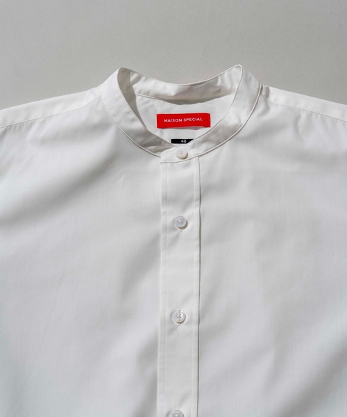 MAISON SPECIAL(メゾンスペシャル)の「【WEB限定】テックブロードスタンドカラーシャツ 【MAISON SPECIAL/メゾンスペシャル】(シャツ/ブラウス・メンズ・ダークブラウン/ベージュ/オフホワイト/カーキ/パープル/イエロー/ブラック/ネイビー/グリーン/バーガンディー/オリーブ/ブルー・44/46/48)」の16枚目の写真