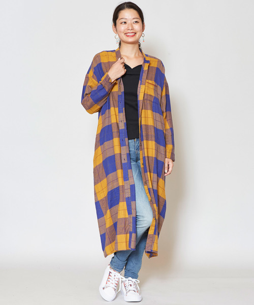 セール ワンピース チェック柄バッククロスシャツワンピース シャツワンピース シャツワンピース チャイハネ チャイハネ チャイハネ のファッション