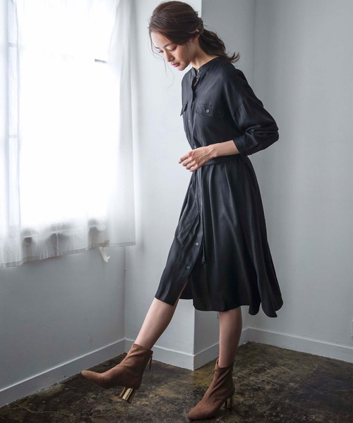 GeeRA(ジーラ)の「ミリタリーデザインシャツOP(ワンピース・レディース・ブラック/カーキ/ベージュ・MEDIUM/LARGE/X-LARGE)」の13枚目の写真