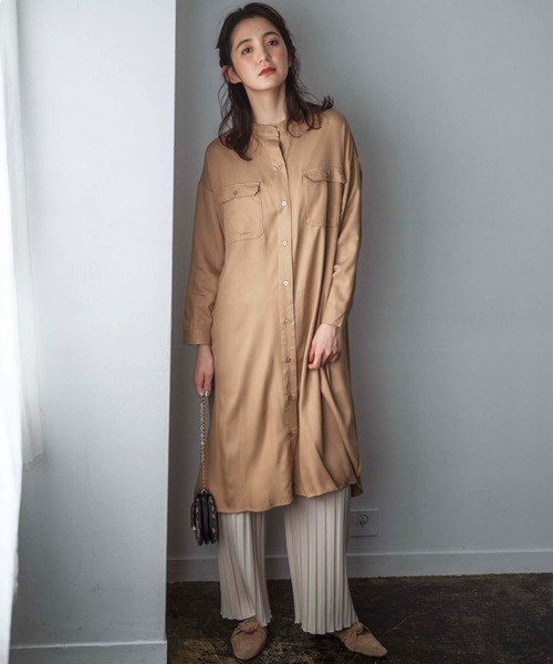 GeeRA(ジーラ)の「ミリタリーデザインシャツOP(ワンピース・レディース・ブラック/カーキ/ベージュ・MEDIUM/LARGE/X-LARGE)」の10枚目の写真