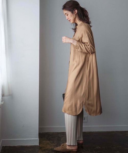 GeeRA(ジーラ)の「ミリタリーデザインシャツOP(ワンピース・レディース・ブラック/カーキ/ベージュ・MEDIUM/LARGE/X-LARGE)」の8枚目の写真