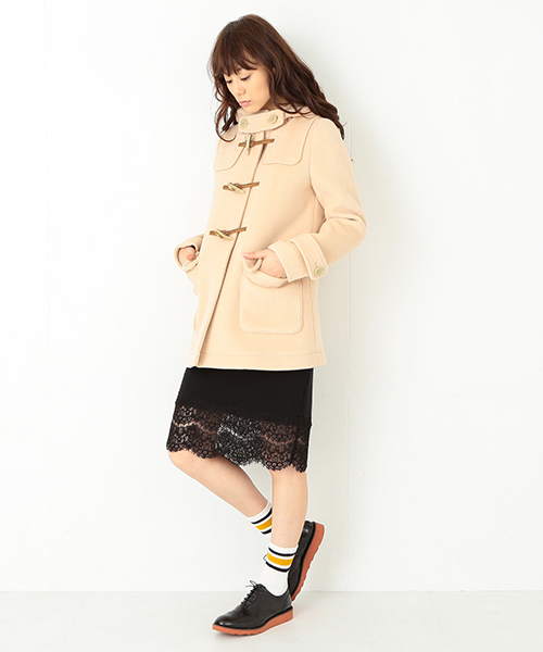 Ray BEAMS(レイビームス)の「◎Ray BEAMS / 綾パイルカット ダッフル コート(ダッフルコート・レディース・ベージュ/ブラック・0/1)」の12枚目の写真