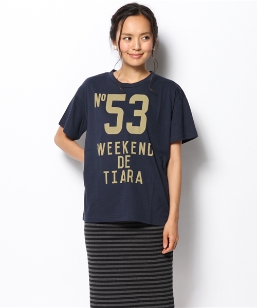 Tiara（ティアラ）の「NO.53Tシャツ≪WEEKEND de Tiara≫（Tシャツ