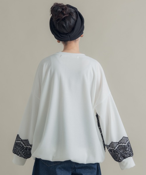 Libra Cue（リブラ キュー）の「Libra パッチレースカットソー（Tシャツ/カットソー・レディース・ホワイト/ブラック・FREE）」の4枚目の写真