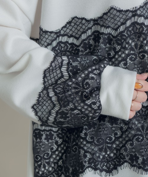 Libra Cue（リブラ キュー）の「Libra パッチレースカットソー（Tシャツ/カットソー・レディース・ホワイト/ブラック・FREE）」の10枚目の写真