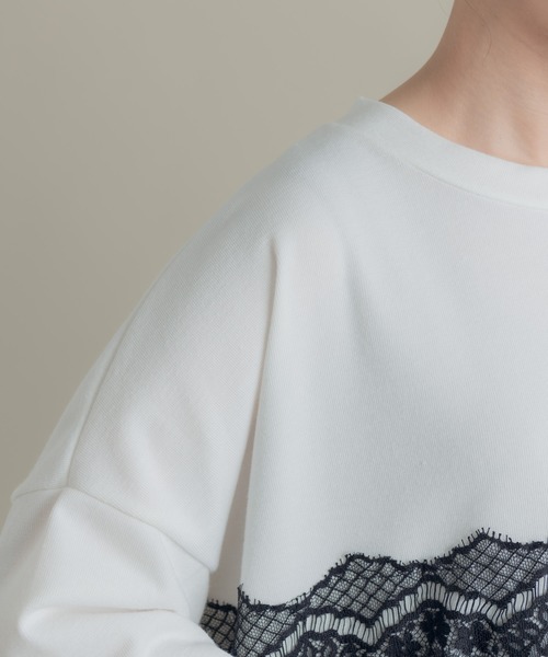 Libra Cue（リブラ キュー）の「Libra パッチレースカットソー（Tシャツ/カットソー・レディース・ホワイト/ブラック・FREE）」の9枚目の写真