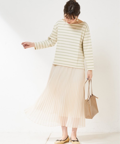 natural couture（ナチュラルクチュール）の「シアープリーツスカート（スカート・レディース・ブラック/ピンク/アイボリー/グリーン・FREE）」の6枚目の写真