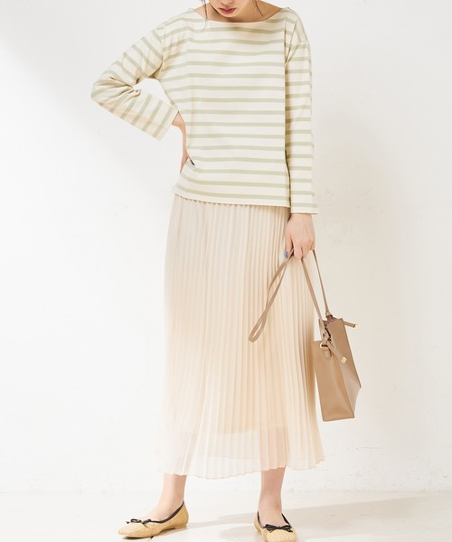 natural couture（ナチュラルクチュール）の「シアープリーツスカート（スカート・レディース・ブラック/ピンク/アイボリー/グリーン・FREE）」の5枚目の写真