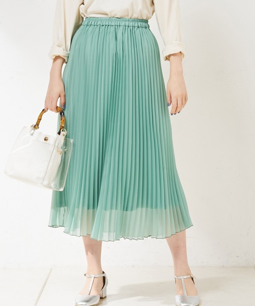 natural couture（ナチュラルクチュール）の「シアープリーツスカート（スカート・レディース・ブラック/ピンク/アイボリー/グリーン・FREE）」の11枚目の写真
