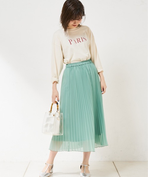 natural couture（ナチュラルクチュール）の「シアープリーツスカート（スカート・レディース・ブラック/ピンク/アイボリー/グリーン・FREE）」の12枚目の写真