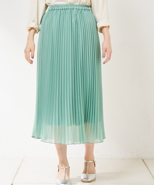 natural couture（ナチュラルクチュール）の「シアープリーツスカート（スカート・レディース・ブラック/ピンク/アイボリー/グリーン・FREE）」の13枚目の写真