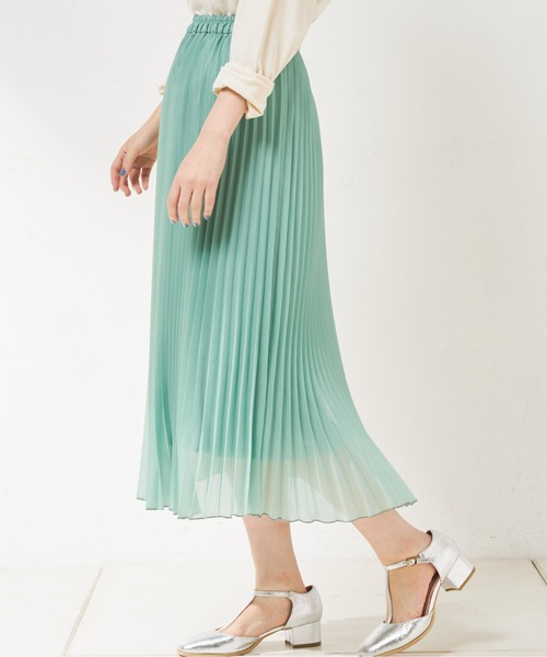 natural couture（ナチュラルクチュール）の「シアープリーツスカート（スカート・レディース・ブラック/ピンク/アイボリー/グリーン・FREE）」の14枚目の写真