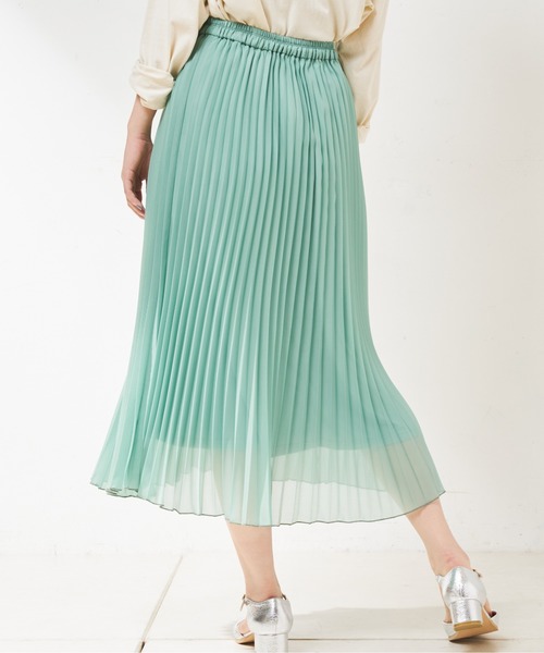 natural couture（ナチュラルクチュール）の「シアープリーツスカート（スカート・レディース・ブラック/ピンク/アイボリー/グリーン・FREE）」の15枚目の写真