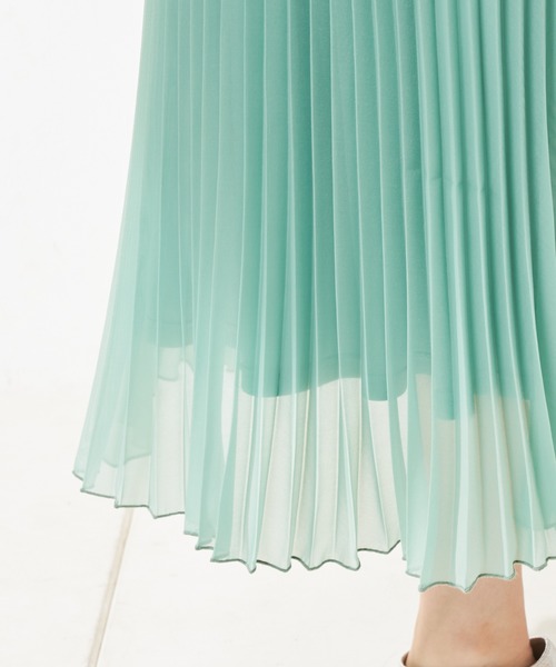 natural couture（ナチュラルクチュール）の「シアープリーツスカート（スカート・レディース・ブラック/ピンク/アイボリー/グリーン・FREE）」の17枚目の写真