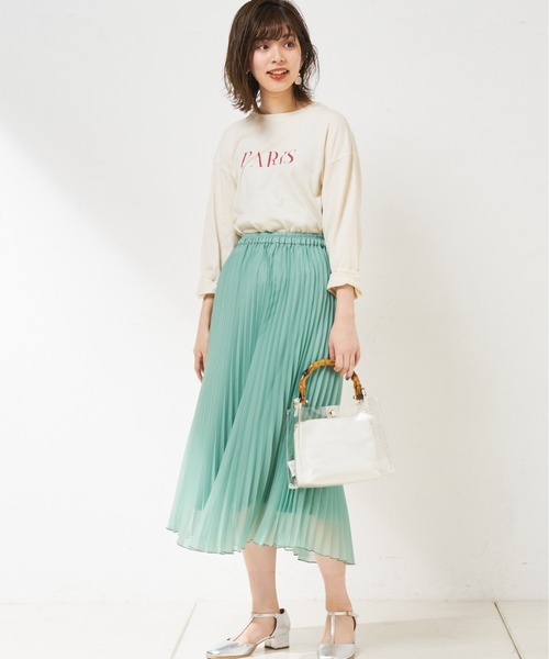 natural couture（ナチュラルクチュール）の「シアープリーツスカート（スカート・レディース・ブラック/ピンク/アイボリー/グリーン・FREE）」の21枚目の写真