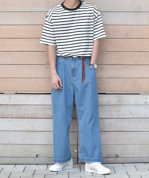 PairPair（ペアペア）の「ボーダーリンクTシャツ（Tシャツ/カットソー・メンズ・ライトブルー/ブラック/ライトベージュ・FREE）」の4枚目の写真