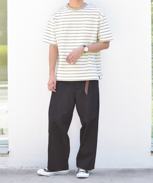 PairPair（ペアペア）の「ボーダーリンクTシャツ（Tシャツ/カットソー・メンズ・ライトブルー/ブラック/ライトベージュ・FREE）」の10枚目の写真