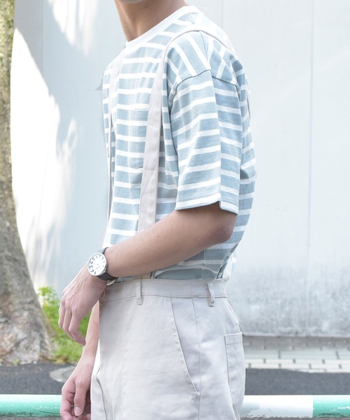 PairPair（ペアペア）の「ボーダーリンクTシャツ（Tシャツ/カットソー・メンズ・ライトブルー/ブラック/ライトベージュ・FREE）」の12枚目の写真