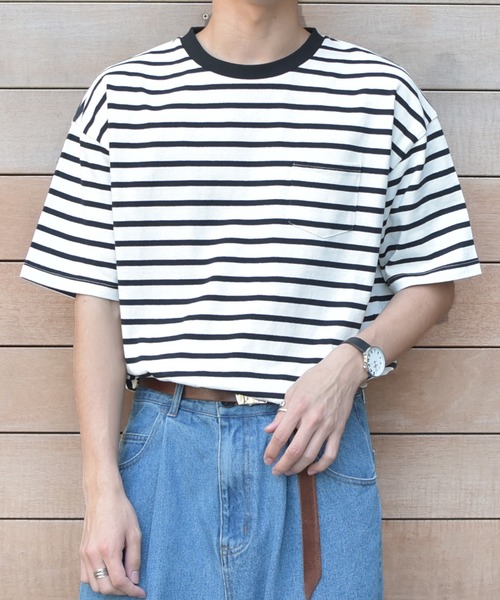 PairPair（ペアペア）の「ボーダーリンクTシャツ（Tシャツ/カットソー・メンズ・ライトブルー/ブラック/ライトベージュ・FREE）」の13枚目の写真