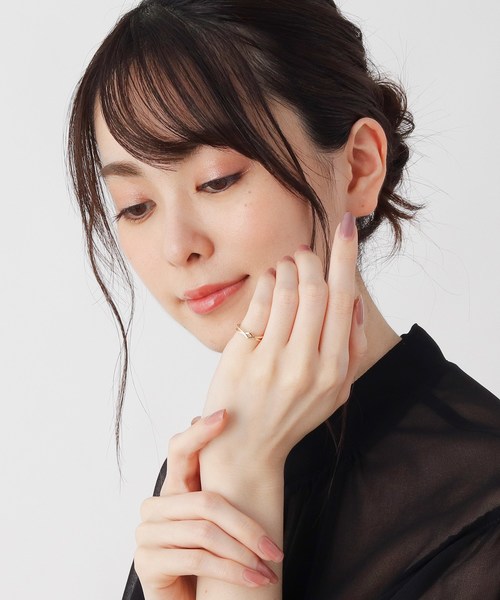 COCOSHNIK(ココシュニック)の「K10ひし形クロス ピンキーリング(リング・レディース・ホワイト系その他7・5号/3号)」の9枚目の写真