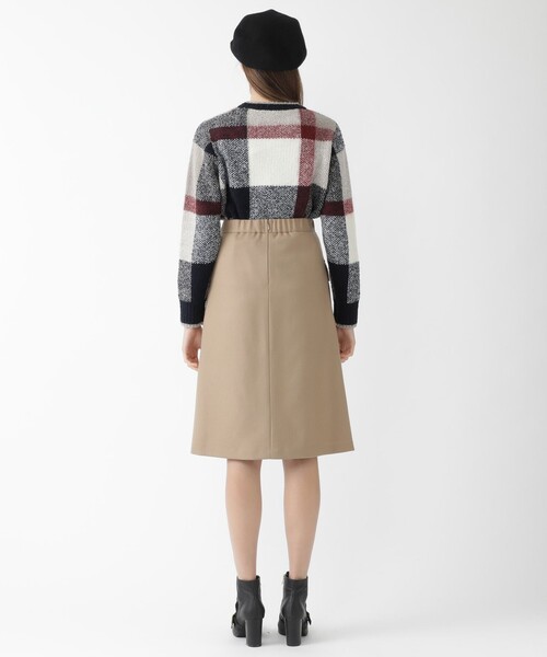 BLUE LABEL CRESTBRIDGE / ボタニーサージフレアスカート/36/ウール/PUP/55S16-811-13// BLUE LABEL CRESTBRIDGE◇ボタニーサージフレアスカート/36/ウール/PUP