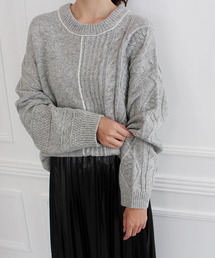 MODE ROBE | パイピング ランダム ケーブルニット(ニット/セーター)