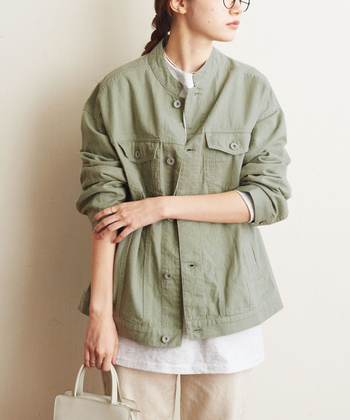 fig London - fig London  BOY LINEN ブルゾン 11e5b497c0e2979184e22d93023fb9
