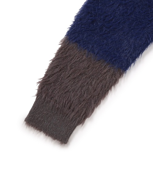 Bonjour Girl(ボンジュールガール)の「【Bonjour Girl】フェザーヤーンバイカラーCardigan(カーディガン/ボレロ・レディース・ブラック/ネイビー/オレンジ/イエロー・L/M/S)」の11枚目の写真