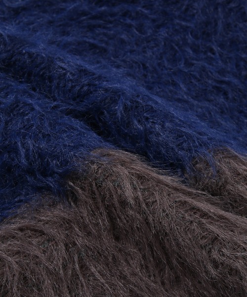 Bonjour Girl(ボンジュールガール)の「【Bonjour Girl】フェザーヤーンバイカラーCardigan(カーディガン/ボレロ・レディース・ブラック/ネイビー/オレンジ/イエロー・L/M/S)」の9枚目の写真