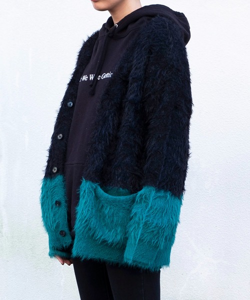 Bonjour Girl(ボンジュールガール)の「【Bonjour Girl】フェザーヤーンバイカラーCardigan(カーディガン/ボレロ・レディース・ブラック/ネイビー/オレンジ/イエロー・L/M/S)」の19枚目の写真