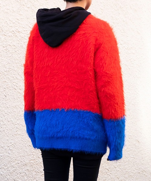 Bonjour Girl(ボンジュールガール)の「【Bonjour Girl】フェザーヤーンバイカラーCardigan(カーディガン/ボレロ・レディース・ブラック/ネイビー/オレンジ/イエロー・L/M/S)」の22枚目の写真