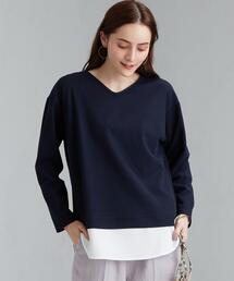 green label relaxing | FFC シャツ レイヤード Vネック プルオーバー ロングスリーブ カットソー(Tシャツ/カットソー)