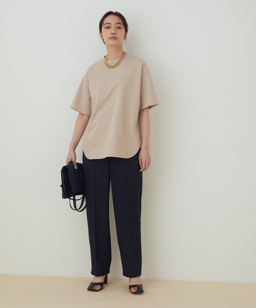 ADAM ET ROPE'（アダムエロペ）の「＜8色展開・選べる2サイズ・洗濯機可＞【一部WEB限定】大人ルーズシルエットTEE（Tシャツ/カットソー・レディース・ホワイト/チャコールグレー/ライトグレー/ブラック/ベージュ/サックスブルー/ミント/クリーム・38/36）」の16枚目の写真