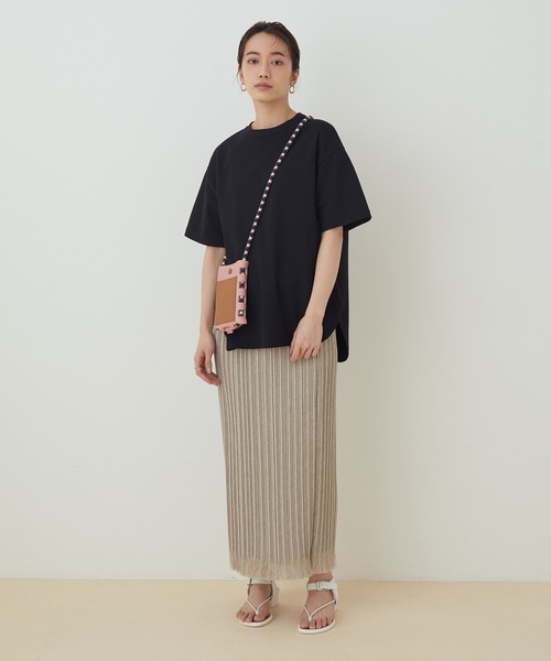 ADAM ET ROPE'（アダムエロペ）の「＜8色展開・選べる2サイズ・洗濯機可＞【一部WEB限定】大人ルーズシルエットTEE（Tシャツ/カットソー・レディース・ホワイト/チャコールグレー/ライトグレー/ブラック/ベージュ/サックスブルー/ミント/クリーム・38/36）」の18枚目の写真