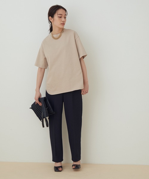 ADAM ET ROPE'（アダムエロペ）の「＜8色展開・選べる2サイズ・洗濯機可＞【一部WEB限定】大人ルーズシルエットTEE（Tシャツ/カットソー・レディース・ホワイト/チャコールグレー/ライトグレー/ブラック/ベージュ/サックスブルー/ミント/クリーム・38/36）」の15枚目の写真