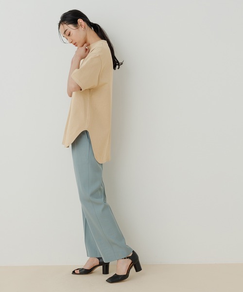 ADAM ET ROPE'（アダムエロペ）の「＜8色展開・選べる2サイズ・洗濯機可＞【一部WEB限定】大人ルーズシルエットTEE（Tシャツ/カットソー・レディース・ホワイト/チャコールグレー/ライトグレー/ブラック/ベージュ/サックスブルー/ミント/クリーム・38/36）」の12枚目の写真