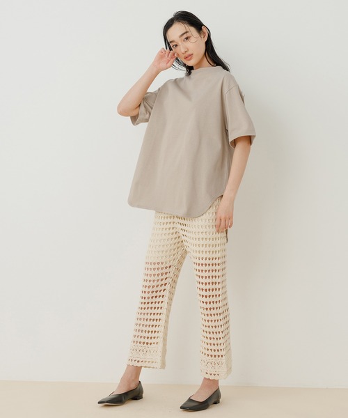 ADAM ET ROPE'（アダムエロペ）の「＜8色展開・選べる2サイズ・洗濯機可＞【一部WEB限定】大人ルーズシルエットTEE（Tシャツ/カットソー・レディース・ホワイト/チャコールグレー/ライトグレー/ブラック/ベージュ/サックスブルー/ミント/クリーム・38/36）」の19枚目の写真