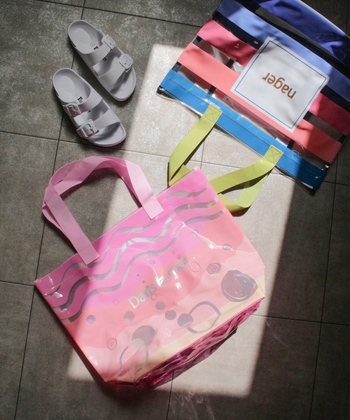 SESTO（セスト）の「gu21ss/トート型プールバッグ（トートバッグ・レディース・ピンク/ブラック/ピンク系その他/マルチ/ブルー/ストライプ・ONE SIZE）」の4枚目の写真