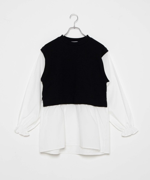 WEGO(ウィゴー)の「WEGO/テレコレイヤードチュニック(チュニック・レディース・アイボリー/ブラック/グリーン系その他/ライトブラウン・FREE)」の6枚目の写真