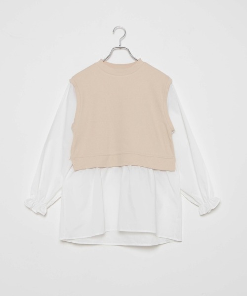 WEGO(ウィゴー)の「WEGO/テレコレイヤードチュニック(チュニック・レディース・アイボリー/ブラック/グリーン系その他/ライトブラウン・FREE)」の5枚目の写真