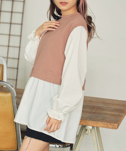 WEGO(ウィゴー)の「WEGO/テレコレイヤードチュニック(チュニック・レディース・アイボリー/ブラック/グリーン系その他/ライトブラウン・FREE)」の19枚目の写真