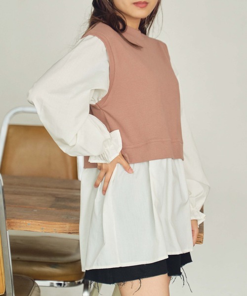 WEGO(ウィゴー)の「WEGO/テレコレイヤードチュニック(チュニック・レディース・アイボリー/ブラック/グリーン系その他/ライトブラウン・FREE)」の20枚目の写真