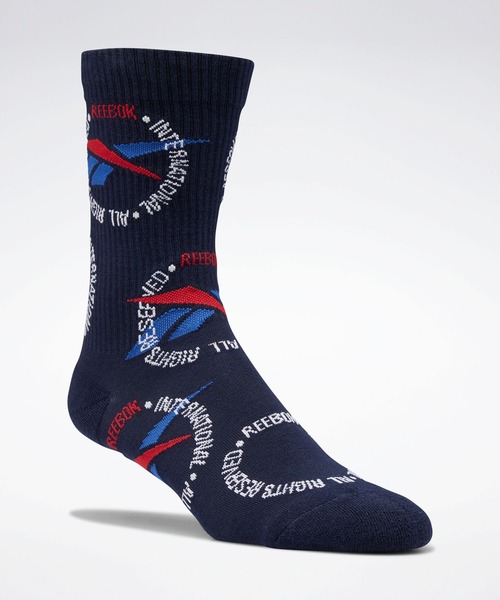 Reebok(リーボック)の「クラシックス ポルカドット ソックス / Classics Polka-Dot Socks(ソックス/靴下・メンズ・ホワイト/ネイビー・MEDIUM/SMALL)」の1枚目の写真