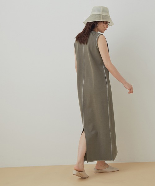 ADAM ET ROPE'(アダムエロペ)の「<洗える>【WEB限定】リブワンピース(ワンピース・レディース・ベージュ/チャコールグレー/ブルー・FREE)」の20枚目の写真