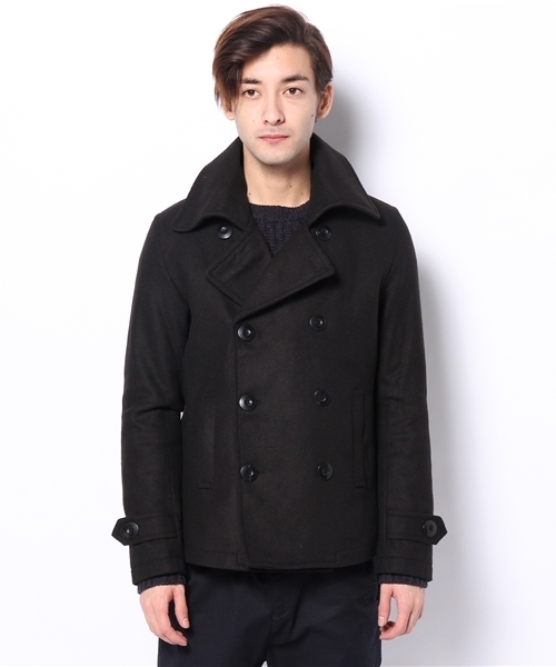 VENCEEXCHANGE（ヴァンスエクスチェンジ）の「リサイクルメルトンカラーPコート（ピーコート・メンズ・ブラック/ブルー/ネイビー/レッド・LARGE/MEDIUM）」の9枚目の写真